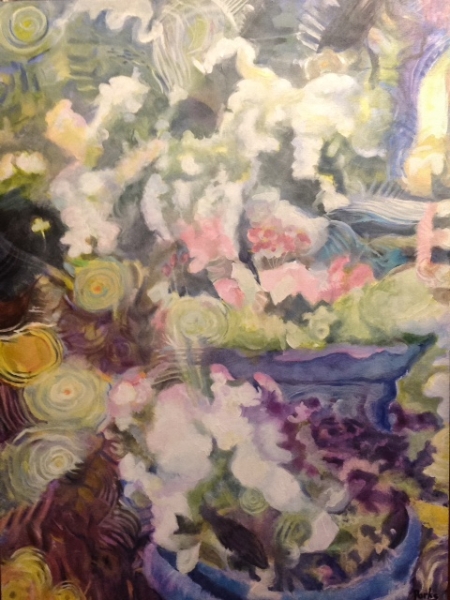 Blue Bowls Of Flowers by Jim Parks